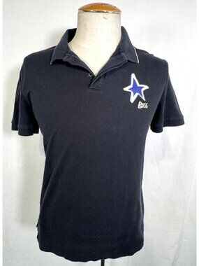 Hugo Boss X Justin Teodoro "Parley 97_JT" Black Polo Cotton Logo Shirt Sz L